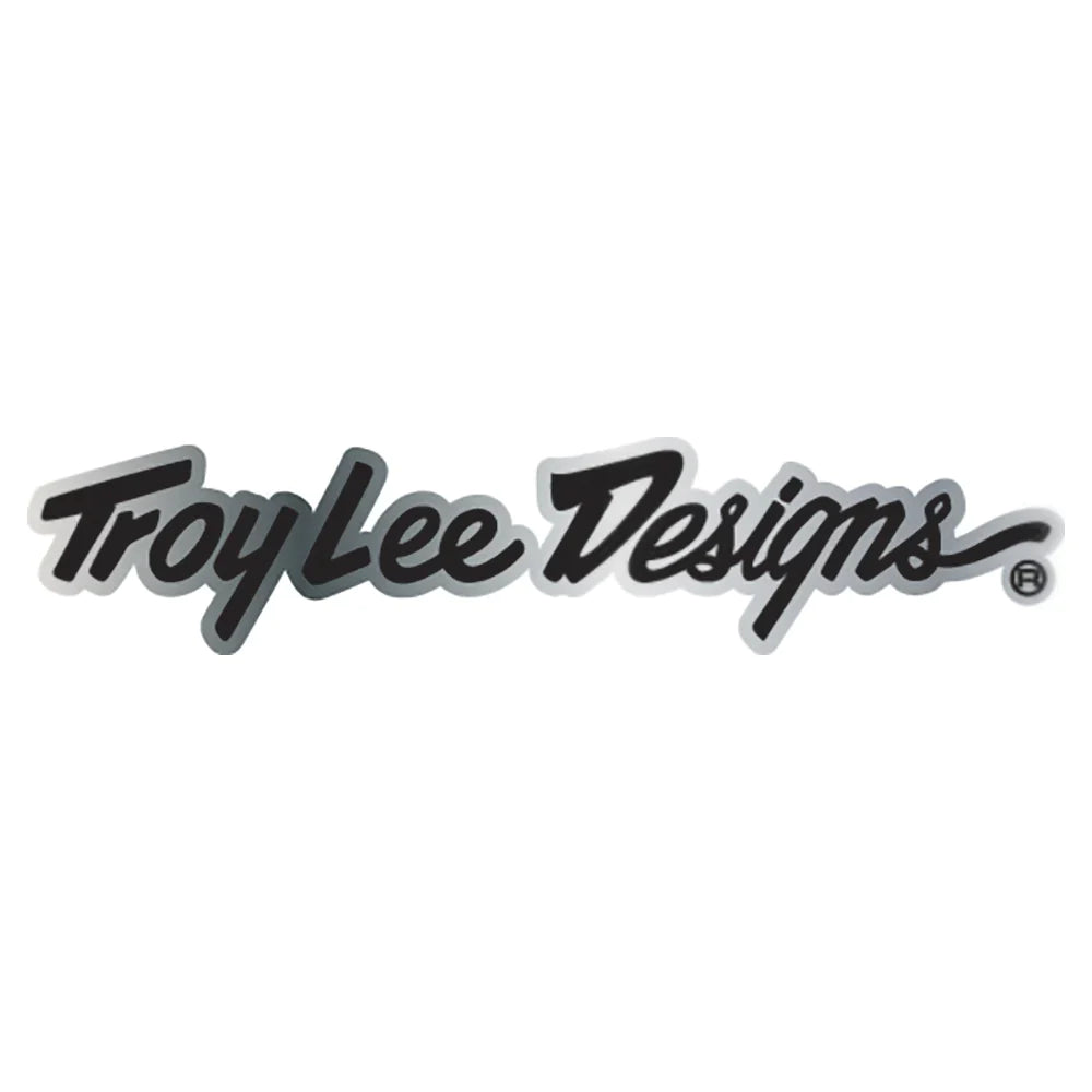 Troy Lee Designs Signature Aluminum Decal Sticker Silver/Black 10"