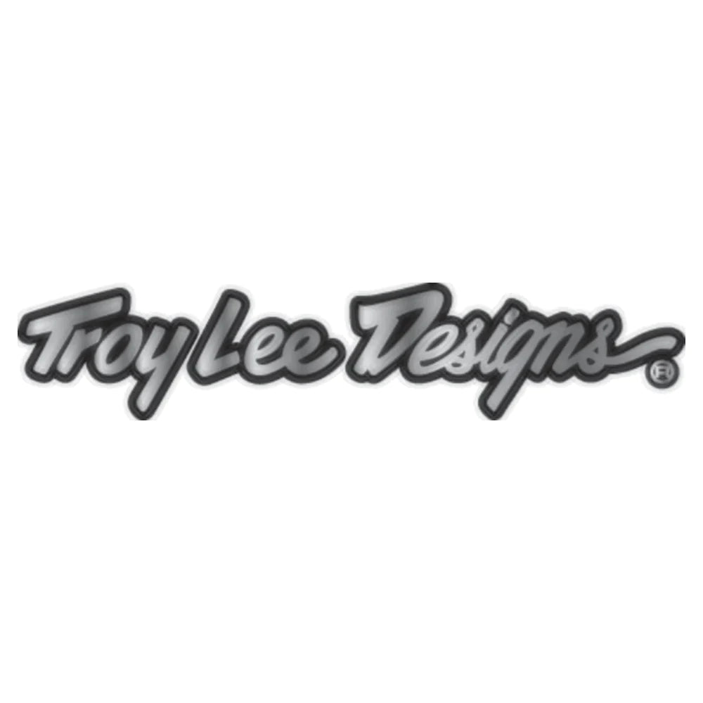 Troy Lee Designs Signature Aluminum Decal Sticker Black/Silver 10"