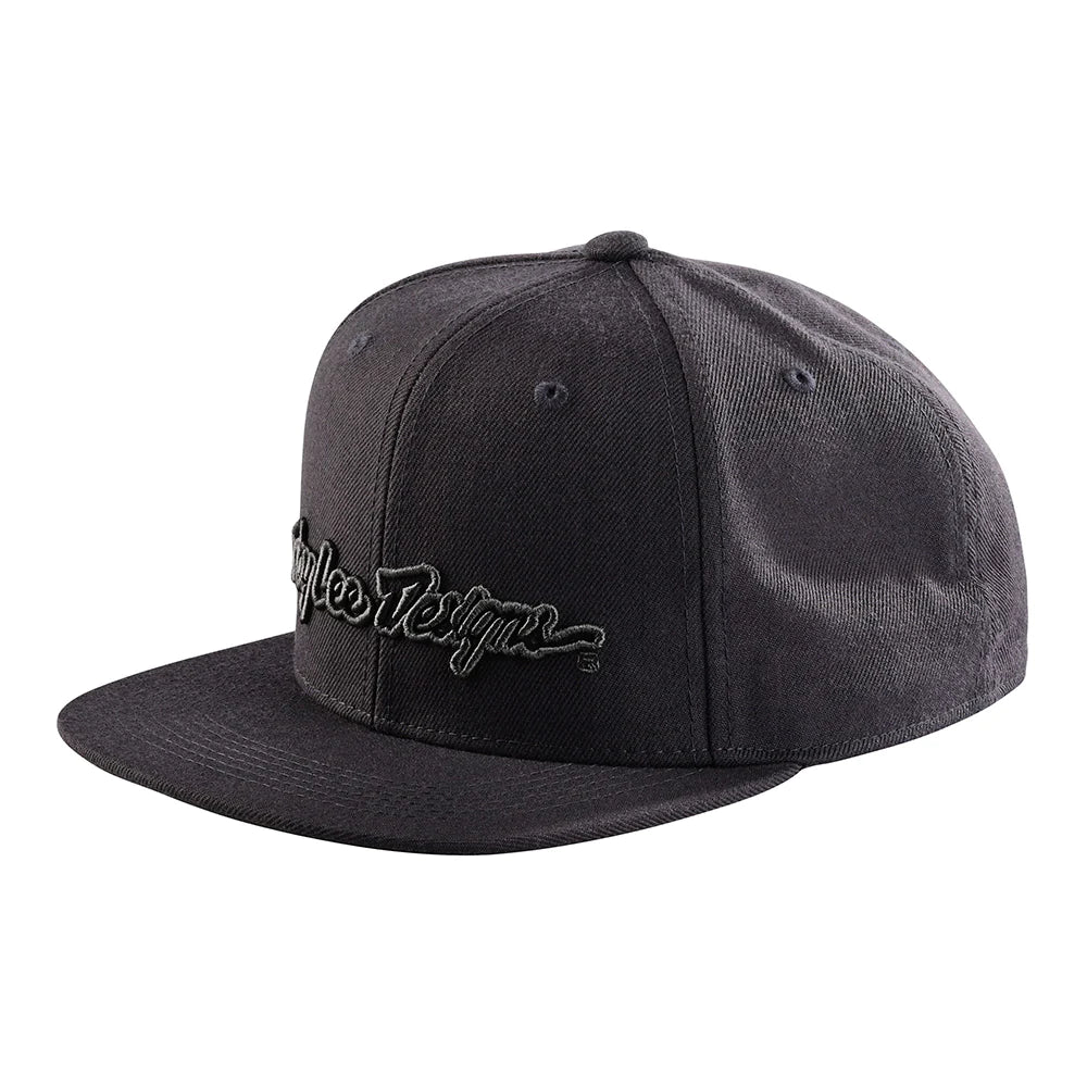 Troy Lee Designs Snapback Hat Signature Dark Gray/Charcoal